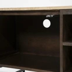 TV-Meubel Lio Mangohout Travertin 170cm - bruin - Loft24.nl