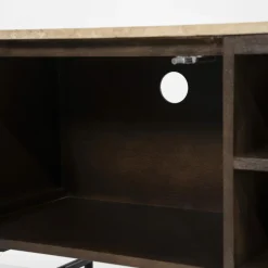 TV-Meubel Lio Mangohout Travertin 170cm - bruin - Loft24.nl