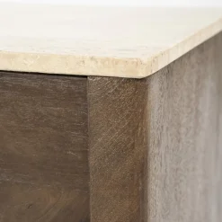 TV-Meubel Lio Mangohout Travertin 170cm - bruin - Loft24.nl