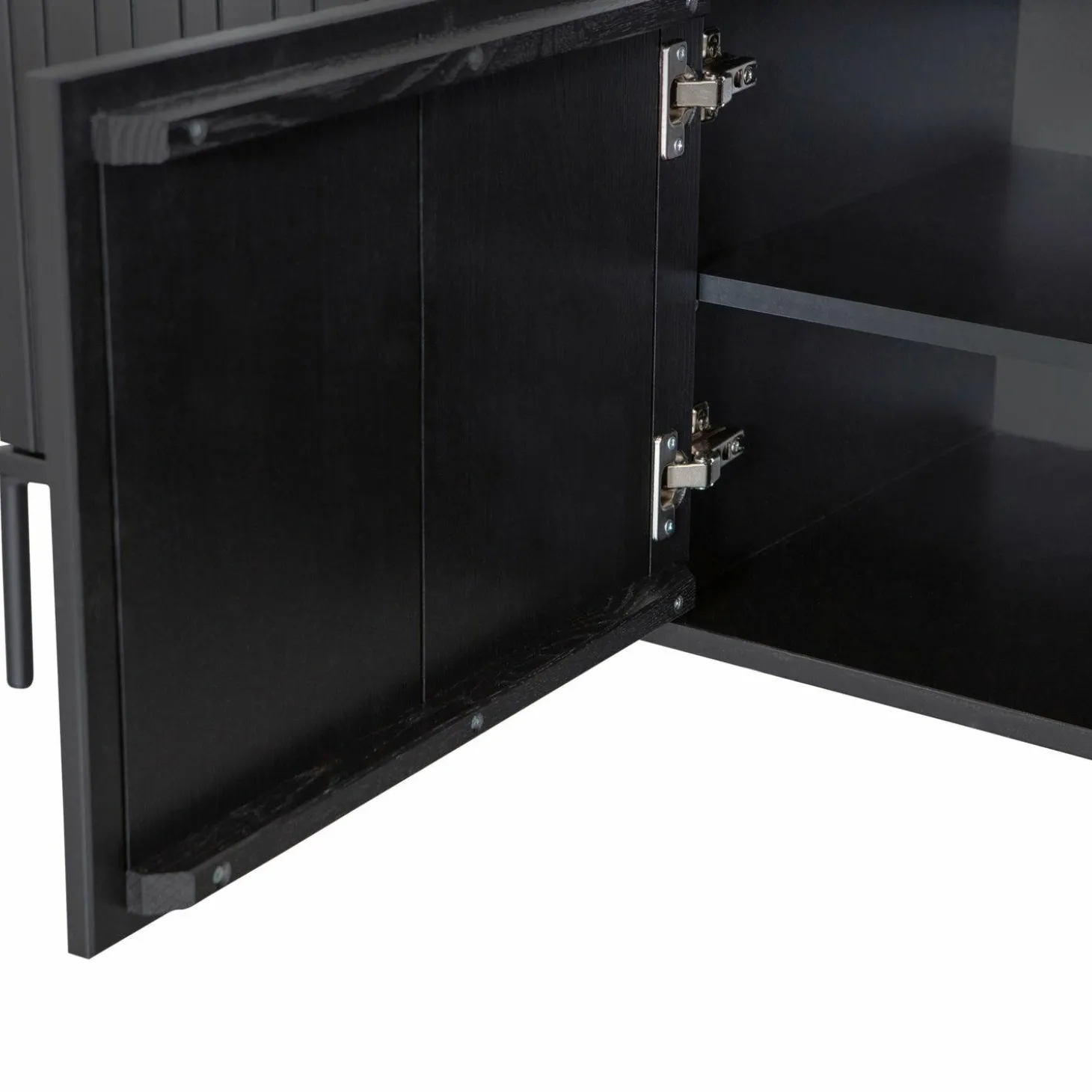 TV-meubel New Gravure Grenen 150cm - Zwart - Loft24.nl