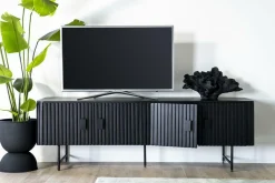 TV-meubel Remi Mangohout en Metaal 170cm - Zwart - Loft24.nl