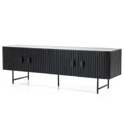 TV-meubel Remi Mangohout en Metaal 170cm - Zwart - Loft24.nl