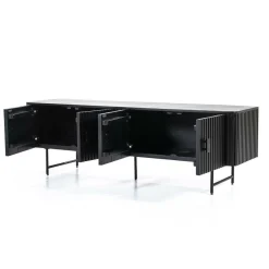 TV-meubel Remi Mangohout en Metaal 170cm - Zwart - Loft24.nl