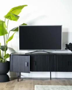 TV-meubel Remi Mangohout en Metaal 170cm - Zwart - Loft24.nl