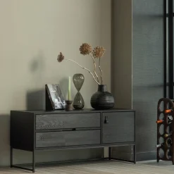 TV-meubel Silas Grenen 120cm - Zwart - Loft24.nl