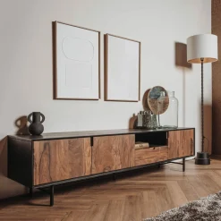 TV-meubel Taviano Sheesham- en mangohout 200 cm - Loft24.nl