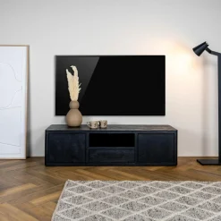 TV-meubel Tenna Zwart - 150 cm - Loft24.nl