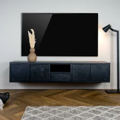 TV-meubel Tenna Zwart - 200 cm - Loft24.nl
