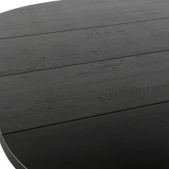 Uitschuifbare Ronde Eettafel Lange Jan Eiken, 120-200 x 120cm, kleur blacknight - Loft24.nl