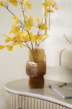 Vaas Batu Mondgeblazen glas - Mosterdgeel - Loft24.nl