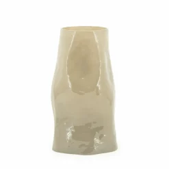 Vaas Boyna Glas 30cm hoog - Taupe - Loft24.nl