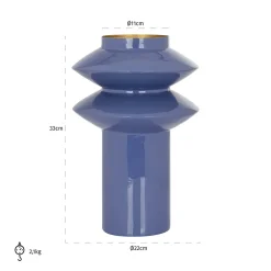 Vaas Cedar 33cm hoog kleur Blauw - Loft24.nl