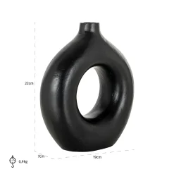 Vaas Felice 22cm hoog kleur Zwart - Loft24.nl