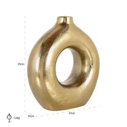 Vaas Felicia 29cm hoog kleur Goud - Loft24.nl