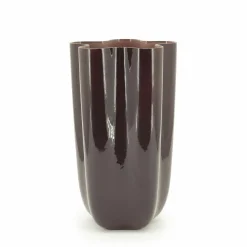 Vaas Flori Glas 30cm hoog - Plum - Loft24.nl