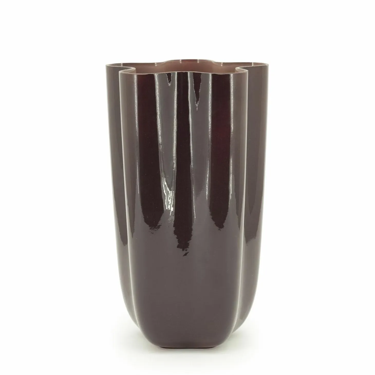 Vaas Flori Glas 30cm hoog - Plum - Loft24.nl