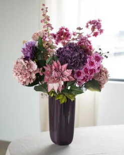 Vaas Flori Glas 30cm hoog - Plum - Loft24.nl