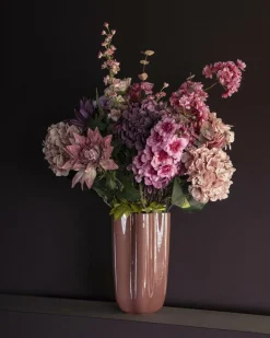 Vaas Flori Glas 30cm hoog - Koraal rood - Loft24.nl