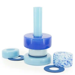 Vaas Golas Mondgeblazen glas - Blauw - Loft24.nl