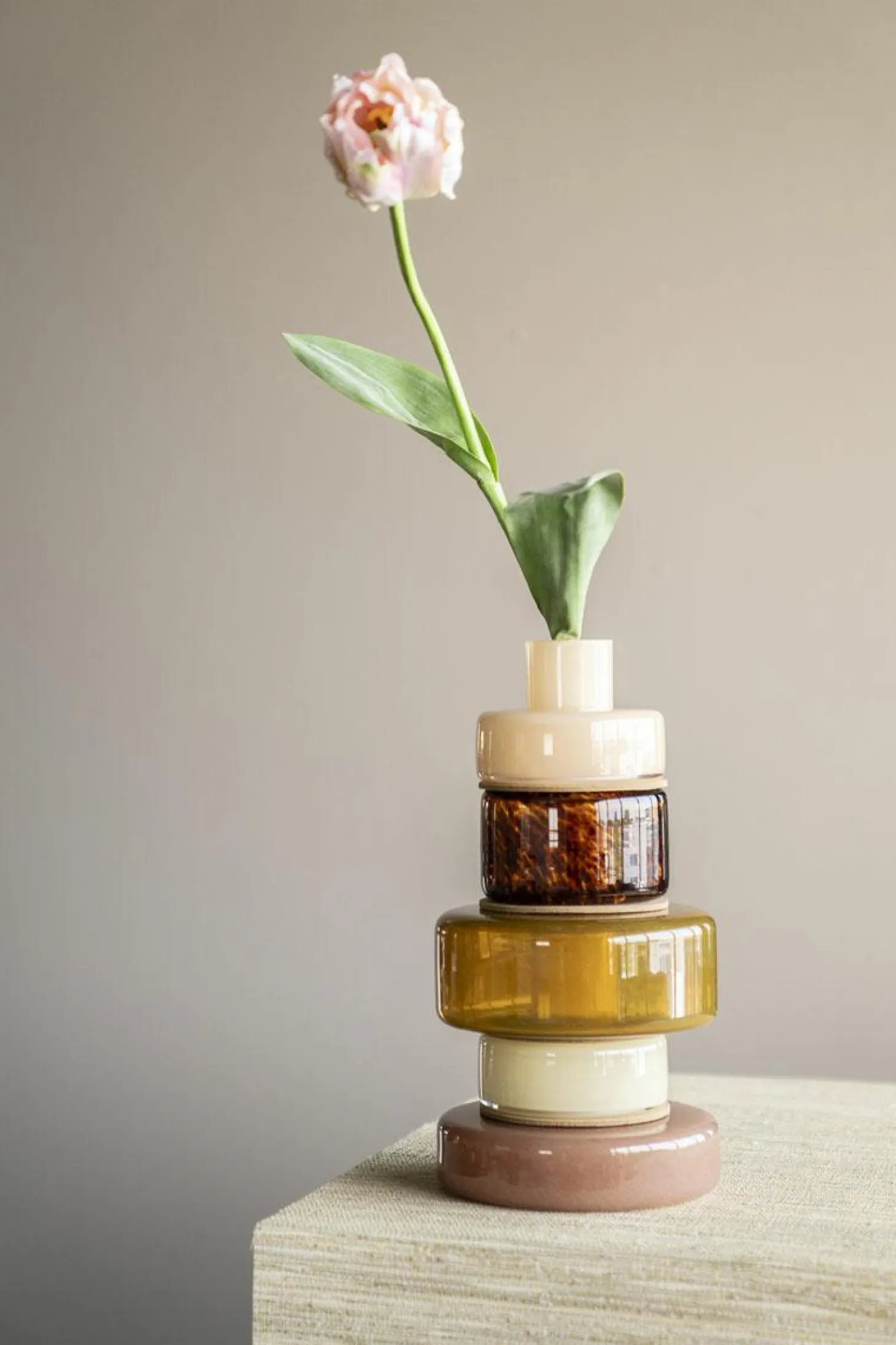 Vaas Golas Mondgeblazen glas - Bruin - Loft24.nl