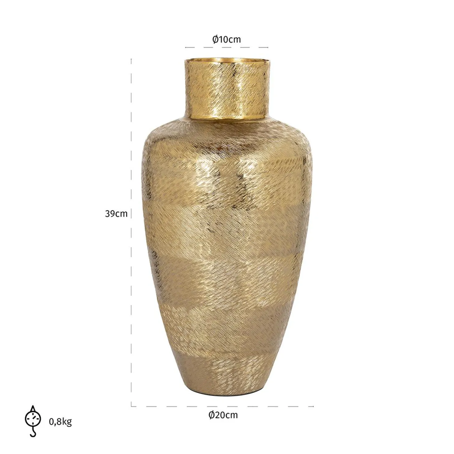 Vaas Joah 39cm hoog kleur Goud - Loft24.nl