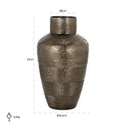 Vaas Joah 29cm hoog kleur Rookzwart - Loft24.nl