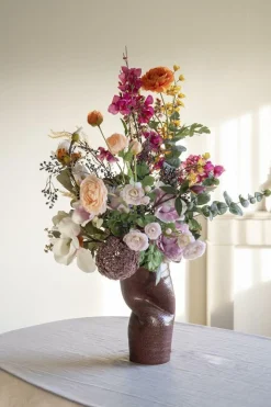 Vaas Songa Aardewerk 36cm hoog - Burgundy - Loft24.nl