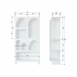 Vakkenkast Caz kleur Wit - 180 x 95cm - Loft24.nl
