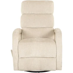 Verstelbare Draaifauteuil Denvi Chenille - Beige - Loft24.nl
