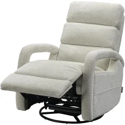 Verstelbare Draaifauteuil Denvi Chenille - Beige - Loft24.nl