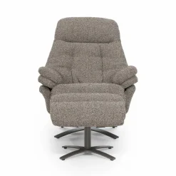 Verstelbare Fauteuil Caleb Met voetenbank - Taupe - Loft24.nl