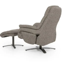 Verstelbare Fauteuil Caleb Met voetenbank - Taupe - Loft24.nl
