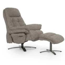 Verstelbare Fauteuil Caleb Met voetenbank - Taupe - Loft24.nl