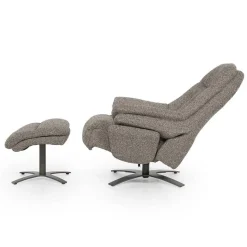 Verstelbare Fauteuil Caleb Met voetenbank - Taupe - Loft24.nl