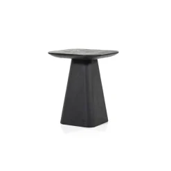 Vierkante Bijzettafel Aron Mangohout - Zwart 40 cm - Loft24.nl