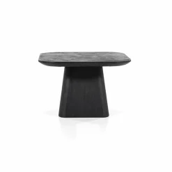Vierkante Bijzettafel Aron Mangohout - Zwart 60 cm - Loft24.nl