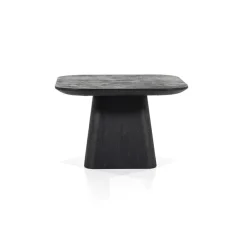 Vierkante Bijzettafel Aron Mangohout - Zwart 60 cm - Loft24.nl
