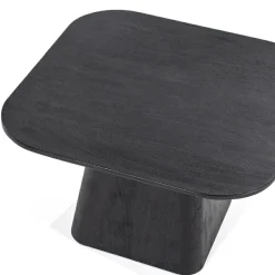 Vierkante Bijzettafel Aron Mangohout - Zwart 60 cm - Loft24.nl