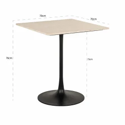 Vierkante Bistrotafel Tavolo Marmer - 70 x 70 cm - Loft24.nl