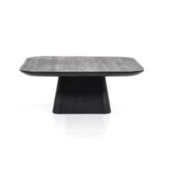 Vierkante Salontafel Aron Mangohout - Zwart 80 cm - Loft24.nl