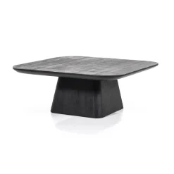 Vierkante Salontafel Aron Mangohout - Zwart 80 cm - Loft24.nl