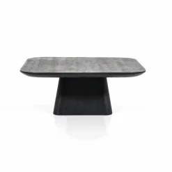 Vierkante Salontafel Aron Mangohout - Zwart 80 cm - Loft24.nl
