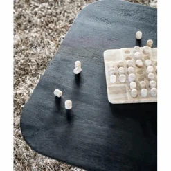 Vierkante Salontafel Aron Mangohout - Zwart 80 cm - Loft24.nl