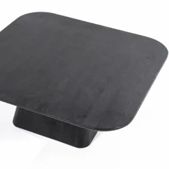 Vierkante Salontafel Aron Mangohout - Zwart 80 cm - Loft24.nl