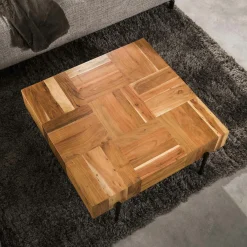 Vierkante Salontafel Blocks 90x90 cm - Acaciahout - Loft24.nl