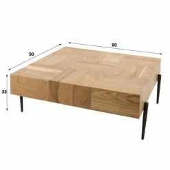Vierkante Salontafel Blocks 90x90 cm - Acaciahout - Loft24.nl