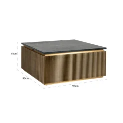 Vierkante Salontafel Ironville 90 cm - Marmer - Loft24.nl