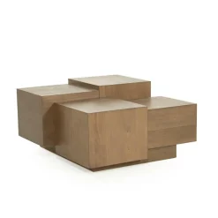 Vierkante Salontafel Quinten - bruin 80 x 80 cm - Loft24.nl