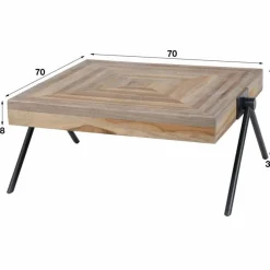 Vierkante Salontafel Teca Balance 70x70 cm - Teakhout - Loft24.nl