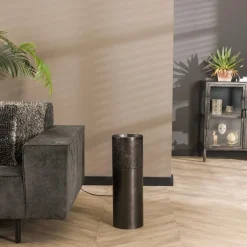 Vloerlamp Cilinder Zwart Nikkel - 60 cm - Loft24.nl